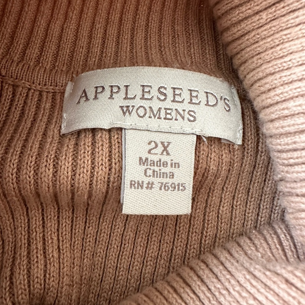 Appleseeds 2X brown t-neck sweater - Picture 5 of 7